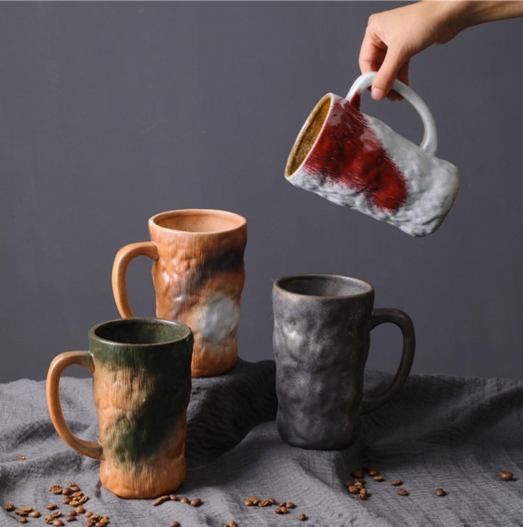 Ceramic Coffee Mug Large Capacity Creative Kiln Change Glacier Cup_voghion.com