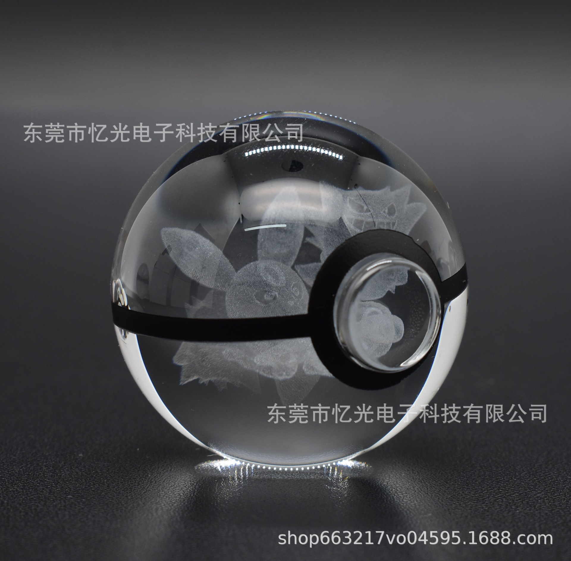 Ventas directas de fábrica transfronterizas Pokemon Pokemon Elfo Ball 3D Escultura interior Bola de cristal Animación Luz nocturna Personalización