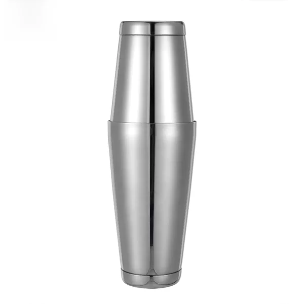 Stainless Steel Two-Section Boston Shaker with Base, Glass Cocktail Shaker