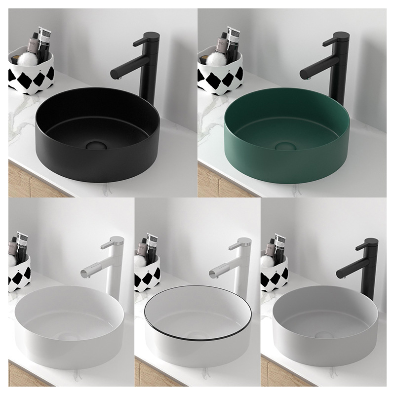 Guangdong arte cuenca Chaozhou mesa cuadrada redonda Foshan lavabo de cerámica fábrica al por mayor de exportación comercio exterior