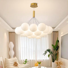 Modern simple cream style chandelier living room lamp internet celebrity restaurant lamp 2023 new designer bedroom spherical lamp