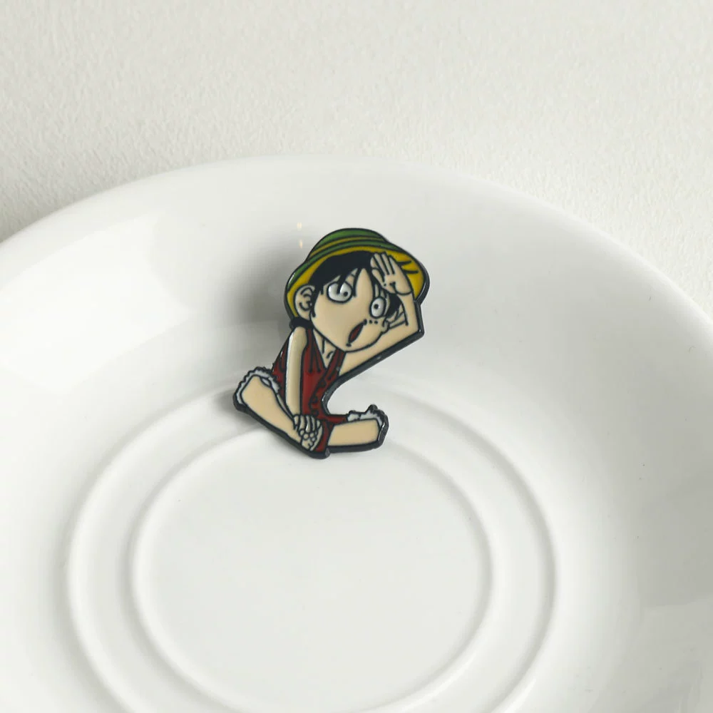 Японская One Piece окружающая соломенная шляпа для ребенка милый Лuffy значок Q версия мультяшный персонаж брошь для школьного рюкзака одежды соответствие