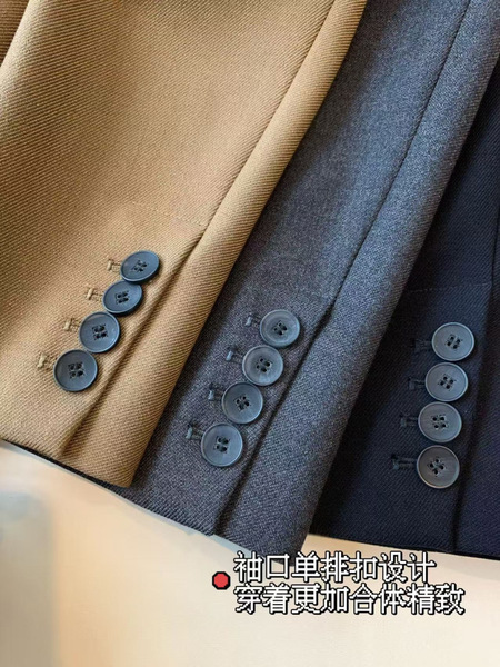 M's high-end product Sheep wool cupro acetate blended tailored peak…