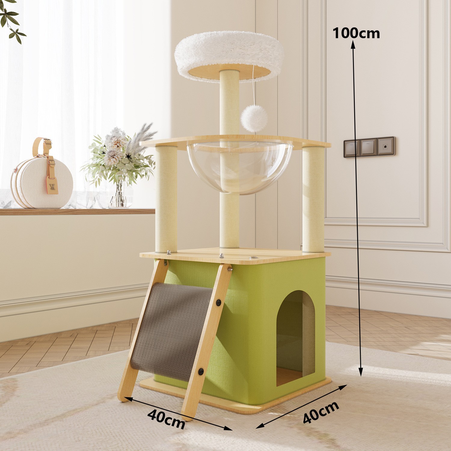 Marco de escalada para gatos, marco para gatos integrado, marco para gatos de madera grande, columna de agarre de la casa, sala de partos, cápsula espacial, estante para gatos al por mayor