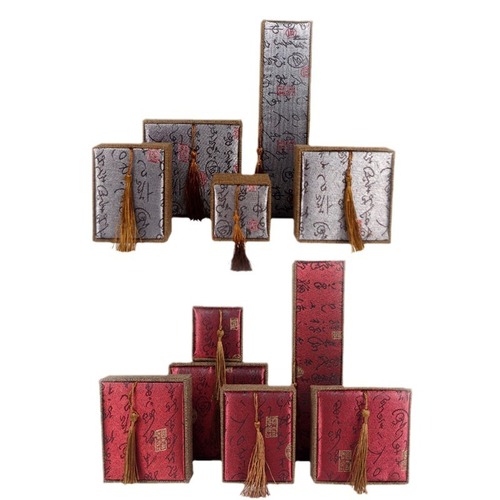 Wooden linen tassel large Buddha beads jewelry box jade bracelet bracelet bracelet packaging box wholesale