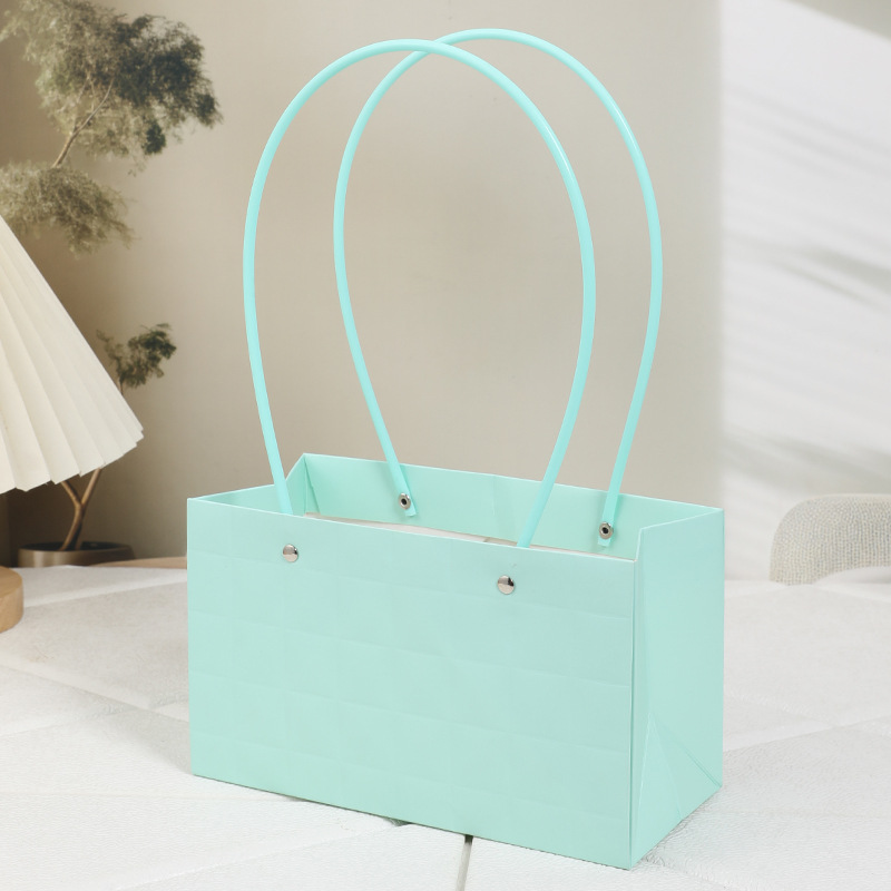 Día de la Madre Macaron Bolsa de arreglos florales portátil Embalaje de flores al por mayor Bolsa de embalaje de ramo impermeable Caja de flores florales Canasta