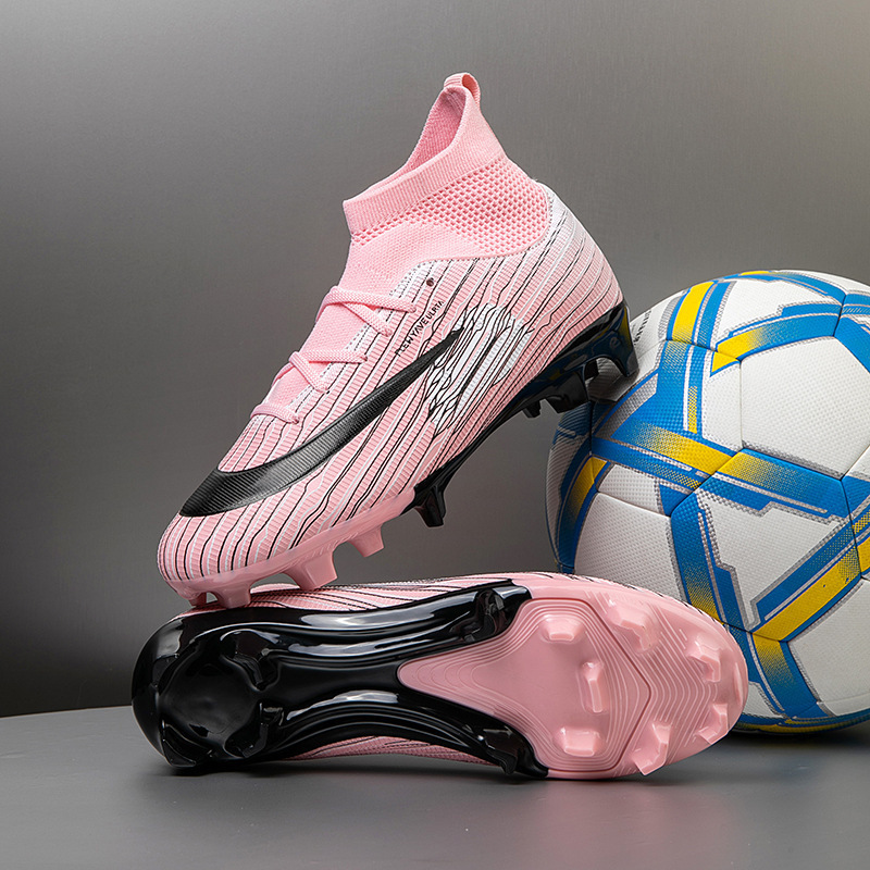Zapatillas de Fútbol de Cuello Alto para Niños TF y AG TPU y Caucho Transpirable para Césped