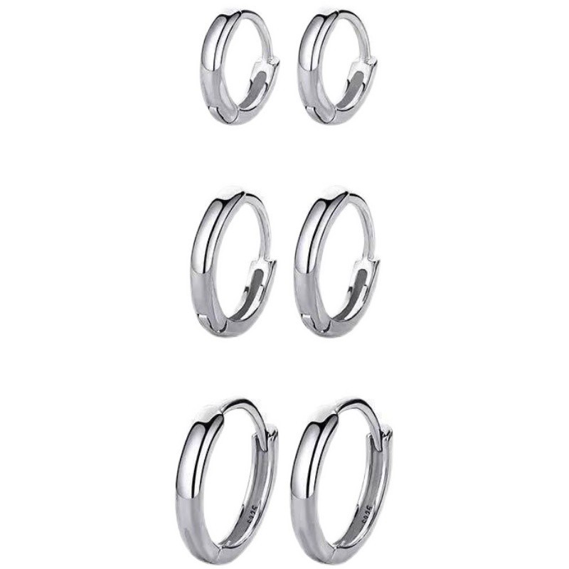 925 pendientes de plata de ley anillo de oreja hueso de oreja clavo de oreja piercing nicho de alto grado sentido anillo liso círculo oreja hebilla pendientes para mujeres