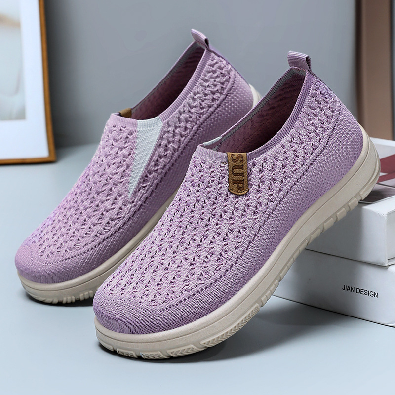 Zapatos de mujer de color sólido, zapatos casuales, zapatos de mujer con suela suave, zapatos de mujer con suela plana, zapatos de cabello
