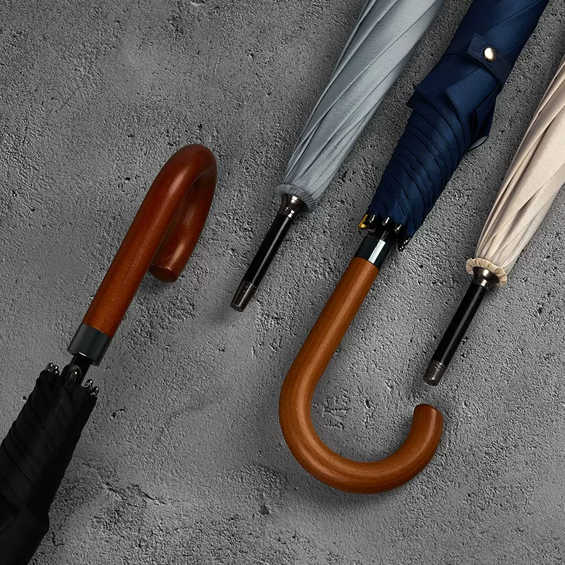 雨伞定制弯柄直杆伞8k抨击布酒店专用雨伞双人加大实木长柄伞logo