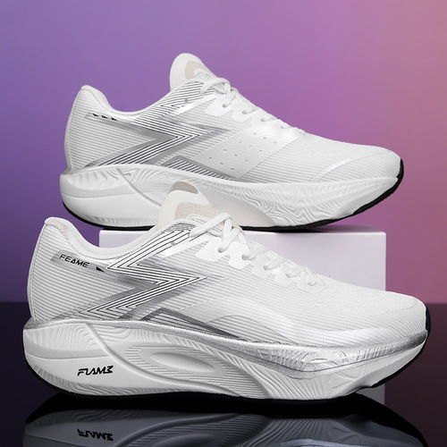 Cross-border large size running shoes training sports shoes flying burning carbon plate marathon full carbon plate men and women speed test shoes