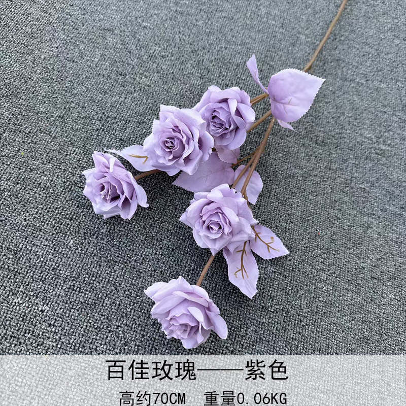 Artificial Rosa sola franela Rosa flor artificial boda decoración del hotel decoración del hogar arreglo de flores flor artificial Rose