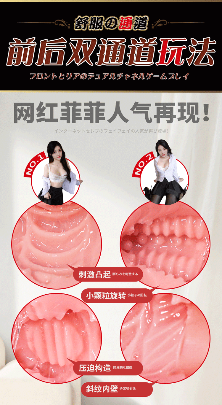 Half-Body Silicone-Style Male Masturbator with Simulated Vaginal and Buttocks Entry, Manual Use — detail image 7