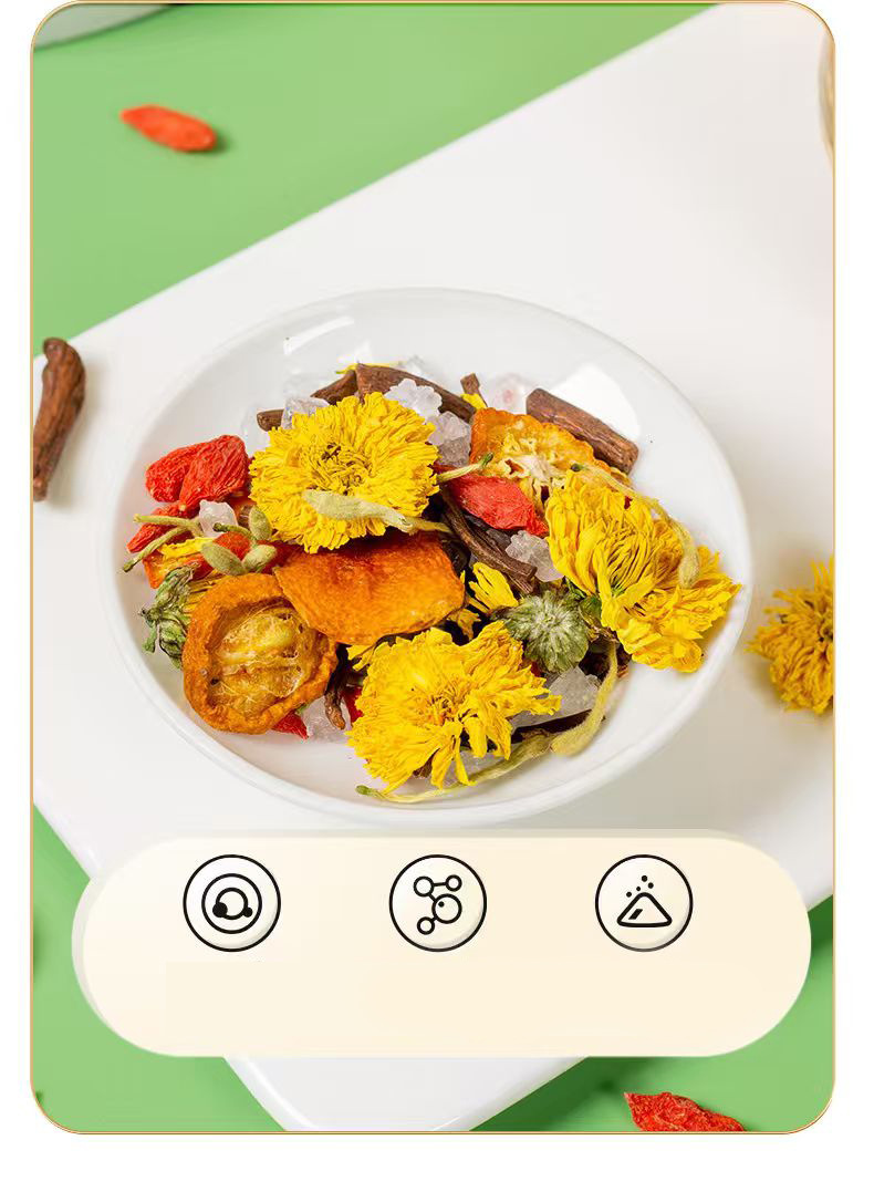 Jin Yin Qi Ju Tea 100g Honeysuckle Goji Chrysanthemum Blend Herbal Tea Gift Box key features