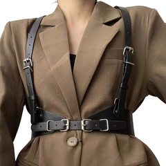 Amazon punk belt women's high-end decorative versatile European and American belt vest JK shirt suspender belt