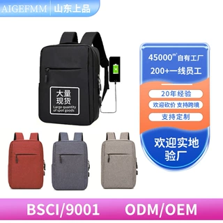 跨境休闲礼品定制USB商务双肩包轻便减负牛津布防泼水笔记本电脑