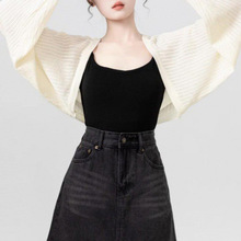 爆款韩版夏季新款空调衫针织衫披肩女薄款长袖防晒衣短款坎肩外套