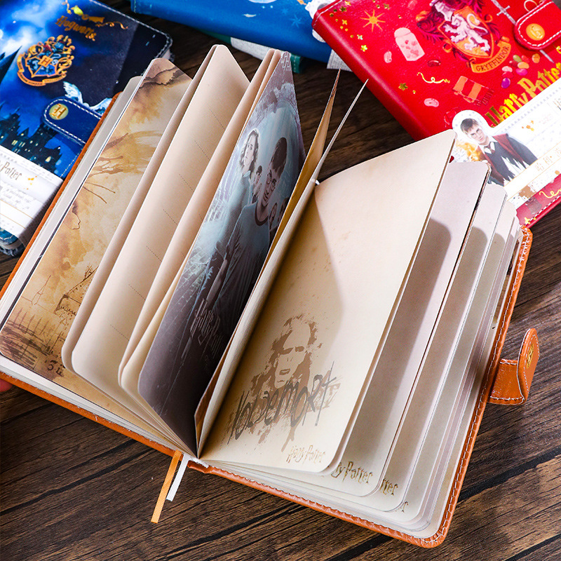 Harry Potter libro de diario HarryPotter periférico superficie dura hebilla magnética Europea retro cuaderno diario Navidad