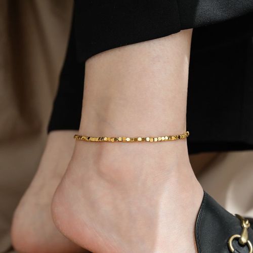 Non-fading 18K gold plated silver anklet for women niche high-end light luxury cool style  new design