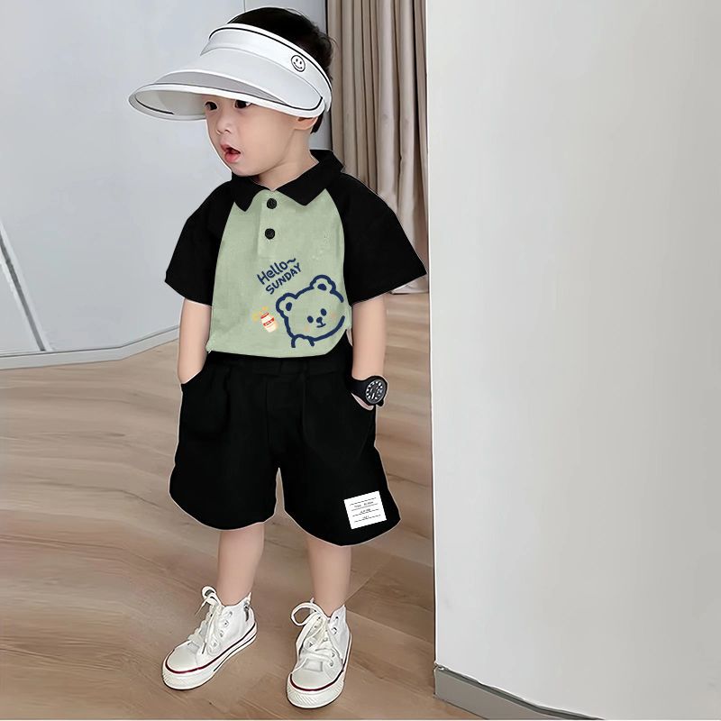 2025 Boys' Collared Polo Shirt, Short Sleeve, Summer New Style, Stylish and Handsome Polo Shirt Top