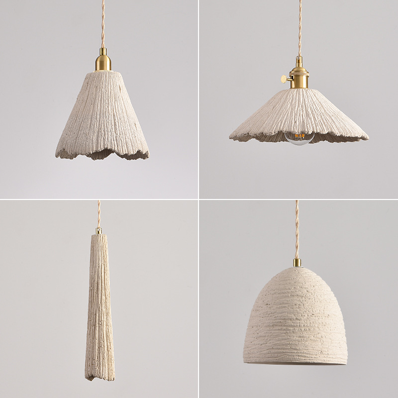 Estilo japonés de estilo tranquilo dormitorio pequeño candelier diseñador de estilo medieval restaurante residencial candelier de cemento lámpara Zhongshan