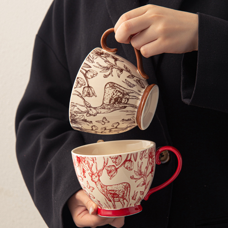 Nordic ins high-value mug household large capacity water cup ceramic…