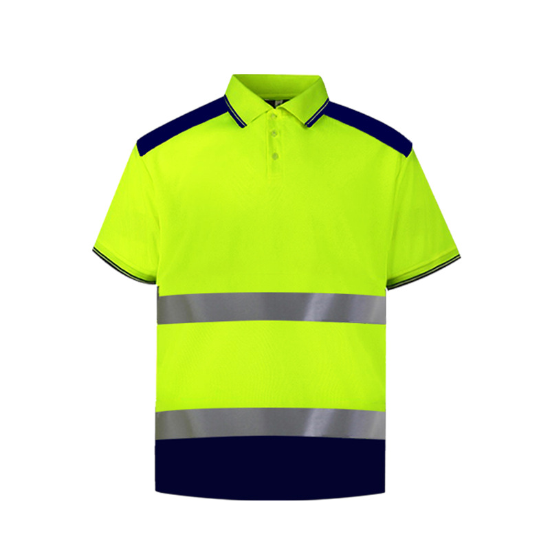Camisa de polo reflectante transpirable de verano Camiseta de secado rápido ropa de tráfico ropa reflectante de manga corta Camiseta ropa de trabajo de saneamiento