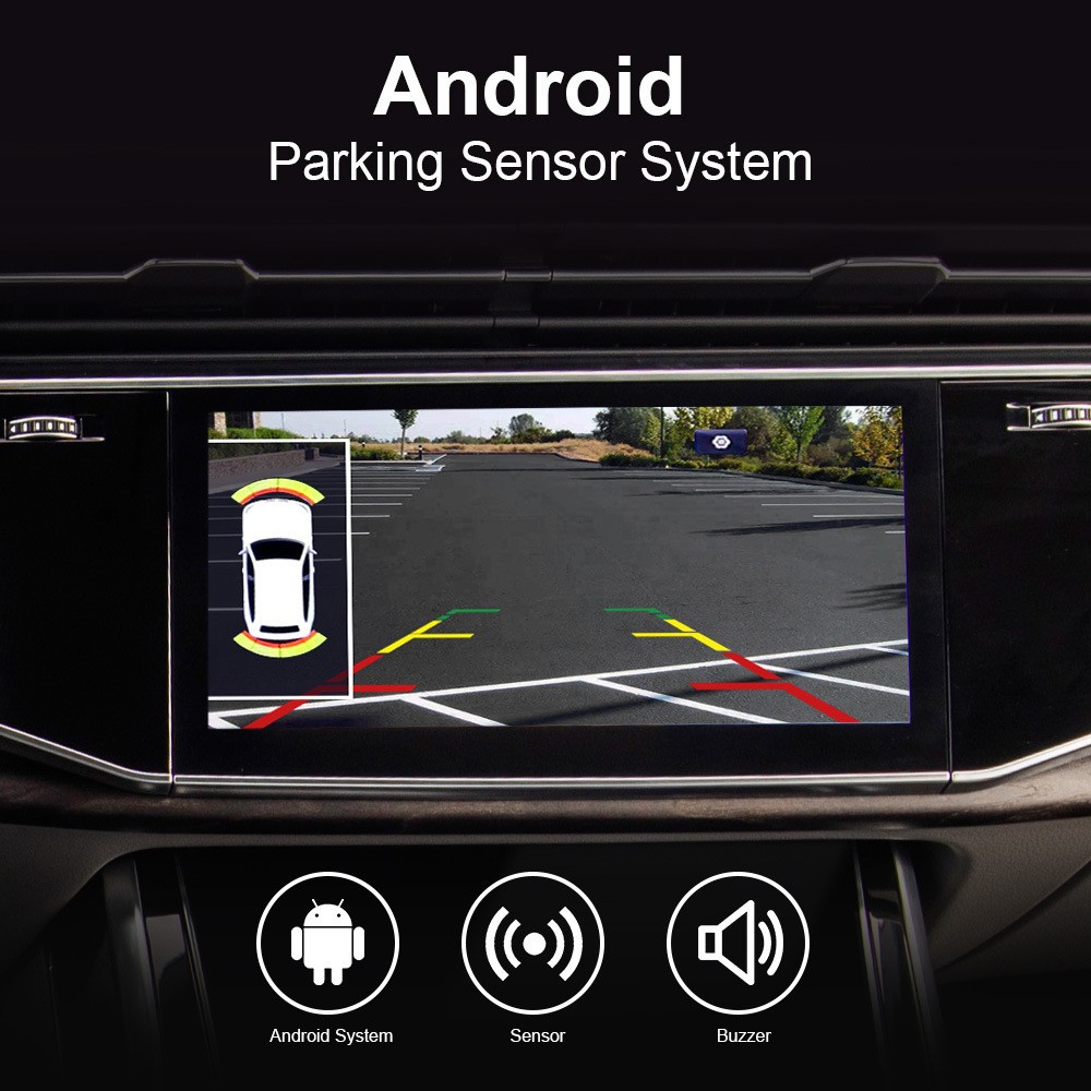 Manufacturer Wholesale Car-Mounted Reversing Radar Full Set with 8 Probe Sensors for Android Car Systems