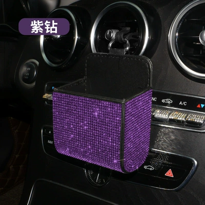 Diamond-Encrusted Document Storage Box, Car storage bag/box - full-diamond-storage-bag-purple-diamond