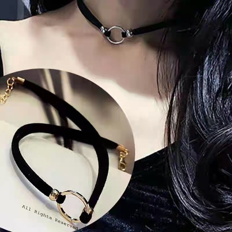 Japanese and Korean New Black Satin Ribbon Swan Clavicle Chain Women's Necklace Necklace Circle Elegant Choker Neckband Women