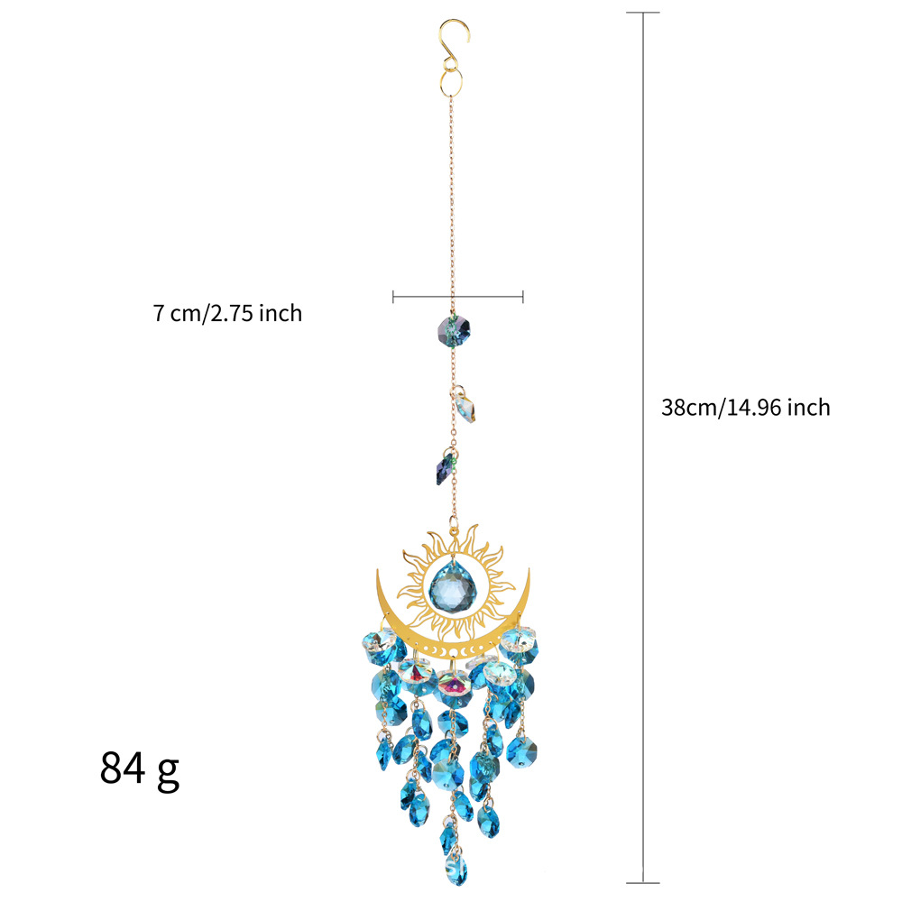 1 Piece Quantity Simple Style Geometric Sun Moon Crystal Suncatcher Wind Chime Wall Art