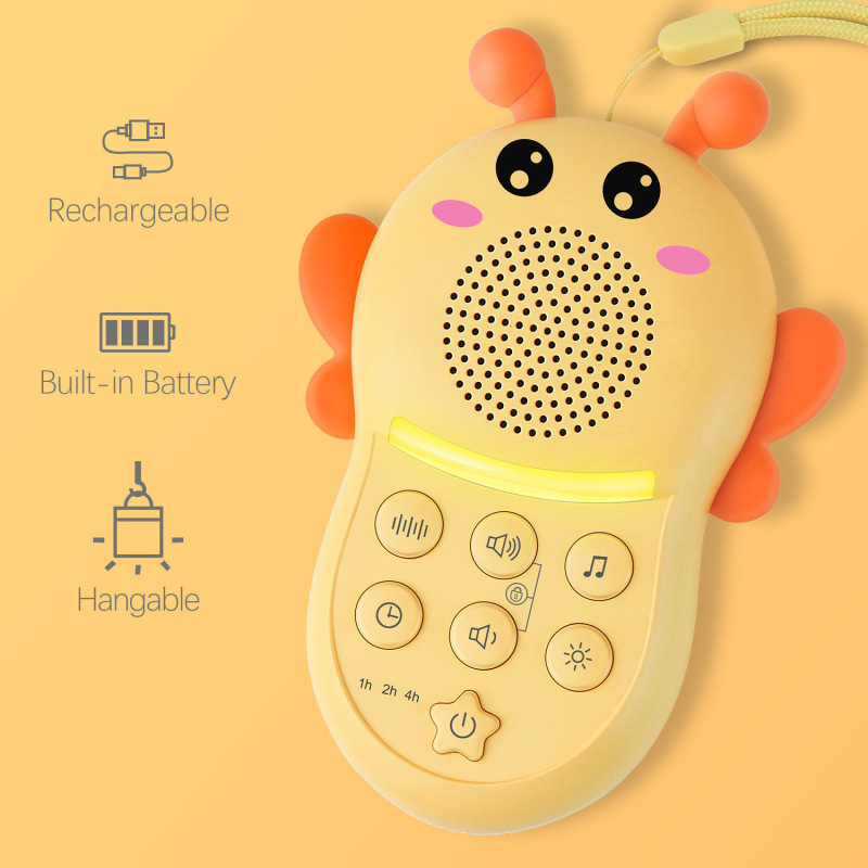 子供の夜の明かりの白い騒音の睡眠補助器のかわいい蜂は睡眠の自然な音楽の睡眠計を改善します。|undefined