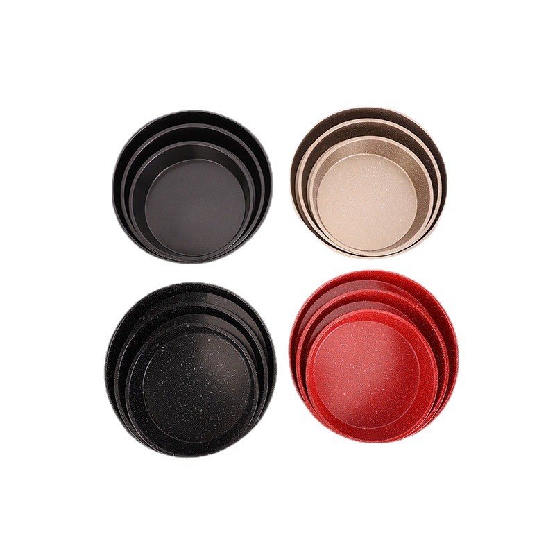 En stock transfronteriza de acero al carbono pan de PIZZA antiadherente ronda pan de PIZZA hogar para hornear molde de la torta para hornear herramientas