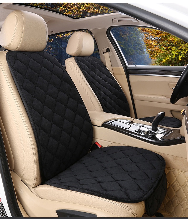 Car Seat Cushion Winter Crystal Short Plush Half Pack Thickened Non-Slip