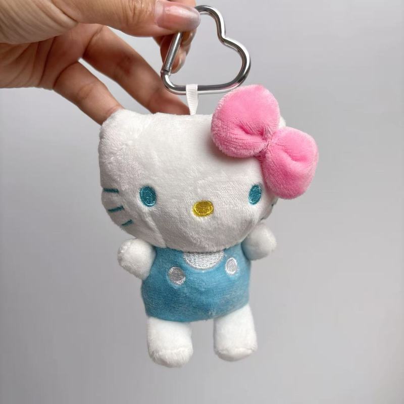 网红背带裤HelloKitty挂件猫经典款毛绒公仔挂件可爱玩偶包包挂饰|undefined