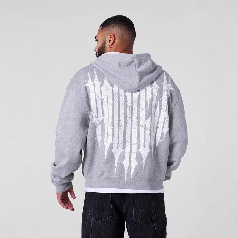 Youngla American Fashion Brand Autumn and Winter Cardigan Sweatshirt Men's Sports Casual Hoodie Fitness Training Loose Pullover
