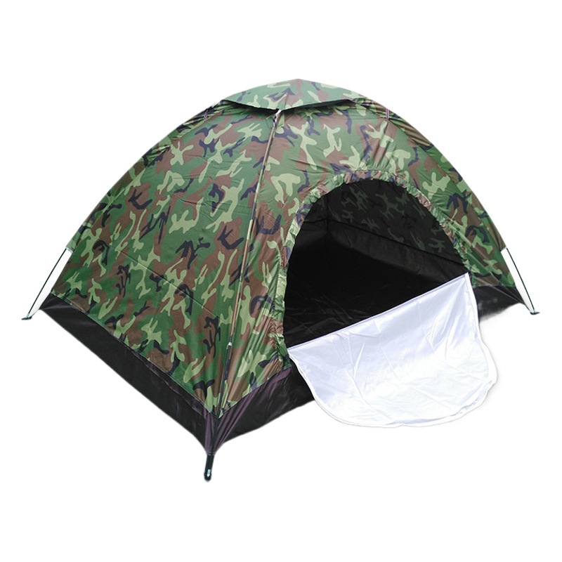 Al por mayor de una sola capa de la tienda manual de viajes al aire libre montañismo multi-Persona tienda de campaña de camuflaje impermeable a prueba de rayos UV tienda