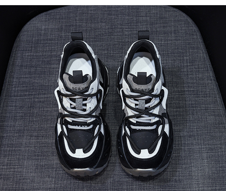 Giày sneaker nữ đế dày phong cách retro mùa thu 2025, tăng chiều cao — M2955 màu đen, M2955 Kaki chi tiết 15