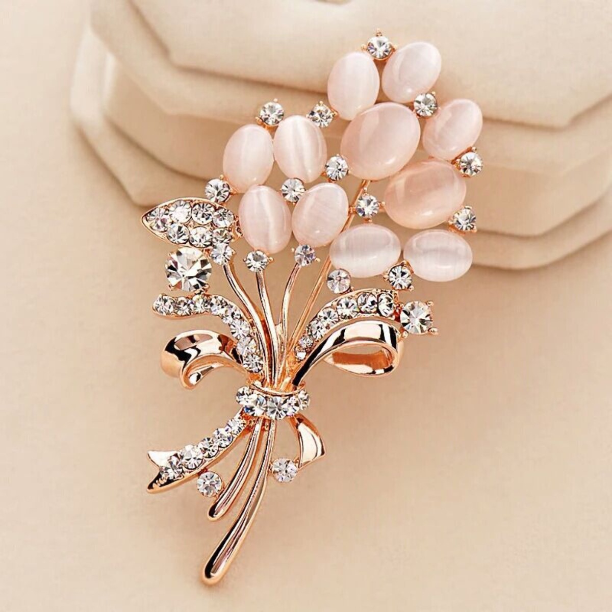 Nueva joyería ópalo rhinestone trigo oído flor broche ramillete accesorios femeninos de alta gama broche pin ropa Accesorios image 1