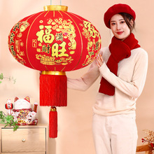 新年2026大红植绒灯笼中国风装饰过年户外农村大门口阳台春节挂饰