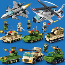 森宝1344-1351坦克直升机男孩军事类战斗模型导弹车拼装积木玩具