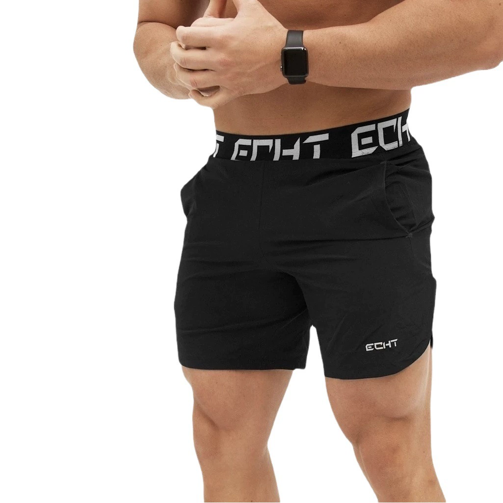 Тонкие повседневные шорты для мужчин, облегающие, в стиле фитнеса и бодибилдинга, для тренировок, бега, спортивные шорты, легкие и дышащие.