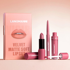 LANGMANNI新品六色リップセットリップライナー口紅液体口紅セットクロスボーダー専用temu