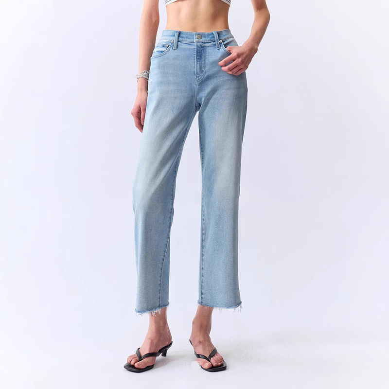 TH ~ ROW Niche Minimalist 2025 Spring and Summer Joker Straight Stretch Jeans Women's High Waist Casual Pants Women TH ~ ROW Niche Minimalist 2025 Spring and Summer Joker Straight Stretch Jeans Women's High Waist Casual Pants Women