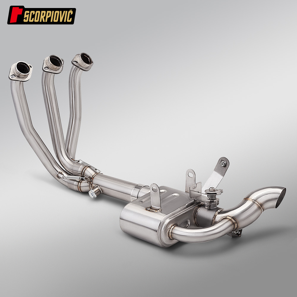 Chunfeng 675Sr-R Dual-Channel Valve Box Front Exhaust Pipe Motorcycle 675Sr Exhaust Modification