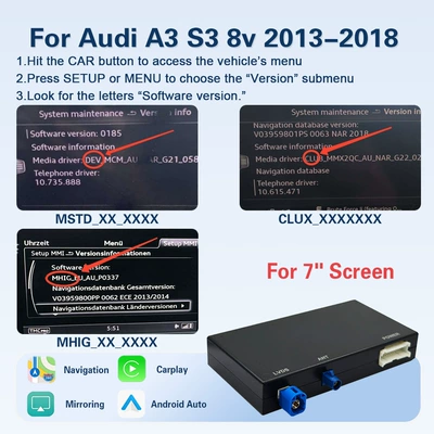 Simsiz CarPlay və Android Auto for Audi A1 Q3 - audi-a3-s3-8v-2014-2018-7-inch-mhig-dev-clu