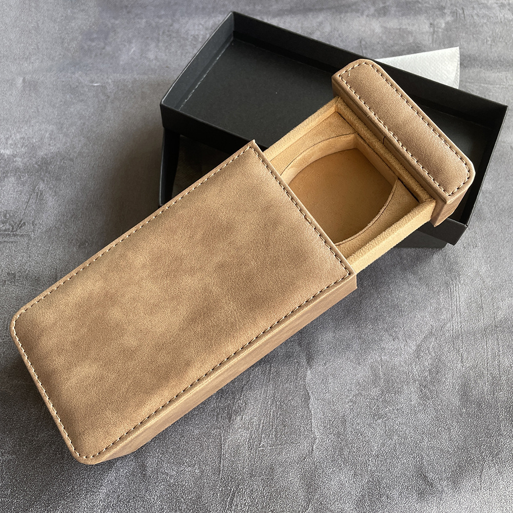 Customized Leather Watch Box, Business Gift Packaging Box, Pull-Out Watch Box, Business Trip Watch Storage Box