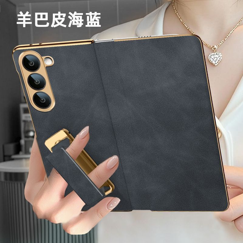 翻盖腕带支架羊巴皮适用zfold7壳Galaxy Z Fold7折叠屏全包保护套|undefined