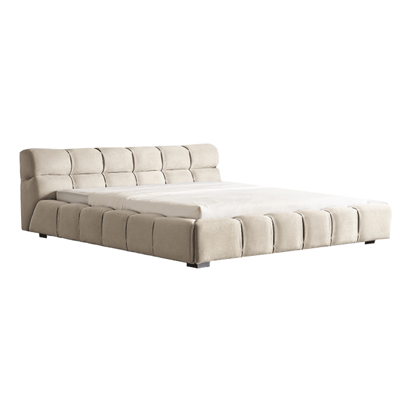 Estilo crema cama de hojaldre esmerilado cama de tela dormitorio principal 1,8 m boda cama tatami cama doble diseñador italiano