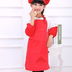 Wholesale kindergarten baby painting smock, logo printing, advertising apron, children's baking sleeves, chef hat set